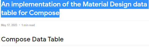 An implementation of the Material Design data table for Compose