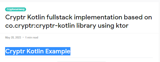 Cryptr Kotlin Example