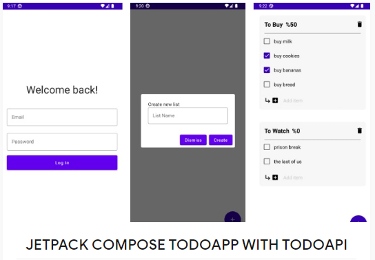 Jecpack compose Todo app with TodoAPI