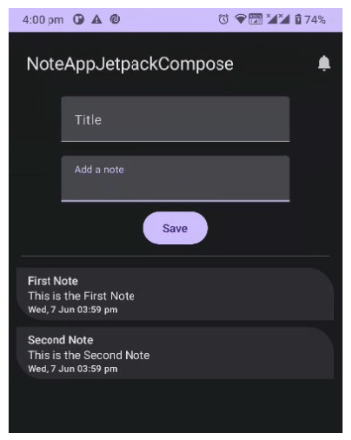 A Simple Note taking app using Jetpack Compose